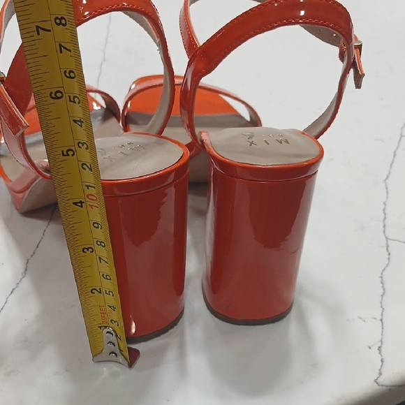 Mix No. 6, Women's Orange Block Heel Sandals, Gentle Used, Sz 11 - Picture 10 of 11